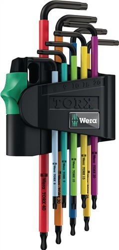 Sada klíčů TORX TX8-TX40 s kuličkou 9dílná L - WERA