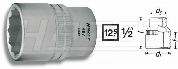 Hlavice nástrčná 1/2" 10mm - 12hran, HAZET 900Z-10
