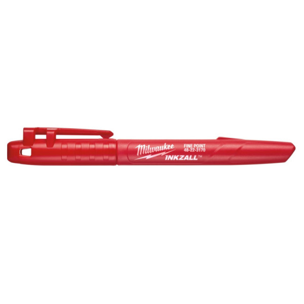 popisovací fix INKZALL červený rychleschnoucí, hrot 1,0mm, Milwaukee 48223170