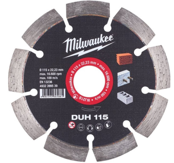 Diamantový kotouč DUH 115x22,2mm, MILWAUKEE 4932399539