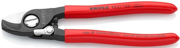 Nůžky na Cu a Al kabely s pojistkou, 165mm KNIPEX 9521165