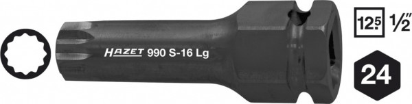 Hlavice 1/2" XZN M18 kovaná HAZET 990S-18LG