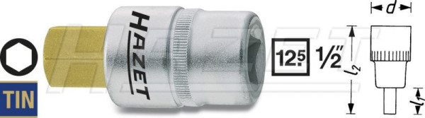 Hlavice 1/2" IMBUS 14 x 60 TiN HAZET 986-14