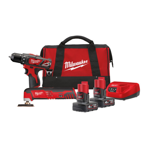 Aku set nářadí 12V, 2x4,0Ah, taška, Milwaukee 4933441250