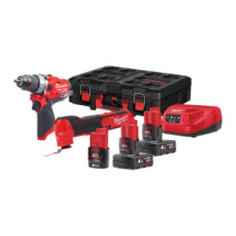 Aku set nářadí 12V, 1x 2,0Ah + 2x 4,0Ah, Milwaukee 4933478825