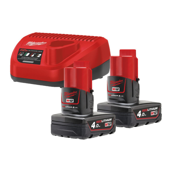 Sada akumulátorů a nabíječky 12V, 2x 4,0Ah, Milwaukee 4933459211