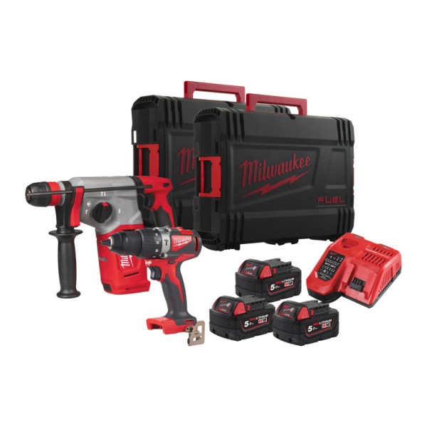 Aku set nářadí 18V, 3x 5,0Ah, HD Box, Milwaukee 4933492527