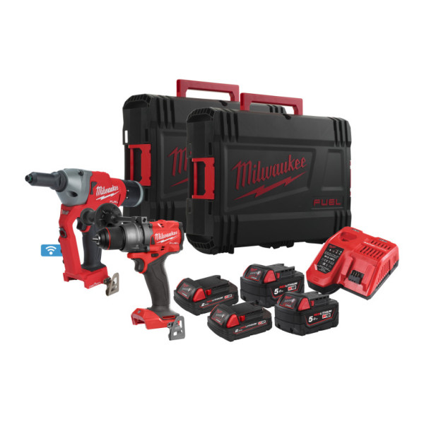 Aku set nářadí 18V, 2x 2,0Ah + 2x 5,0Ah, HD Box, Milwaukee 4933492529