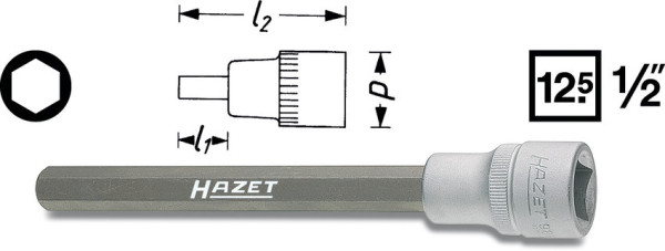 Hlavice 1/2" IMBUS  6 x 137 HAZET 986LG-6