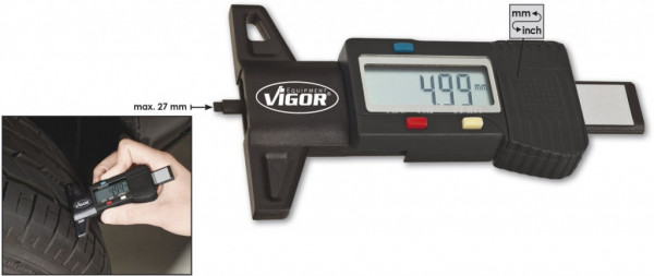 Měřič hloubky vzorku pneumatiky - VIGOR V1584